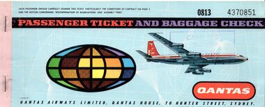 Document (item) - Qantas Airways Ltd Paper Passenger Ticket No. 0813 4370851/0183 4370852