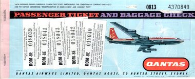 Document (item) - Qantas Airways Ltd Paper Passenger Ticket No. 0813 4370849/0813 4370850