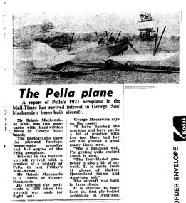 Photograph (item) - (SP) MAM CD of George Mackenzies photographs of his Pella aircraft