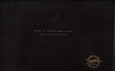 Album (item) - Leather Bound Photo Album From DAP Presented To The Honorable Donald Cameron Minister For Aircraft Production May 1944
