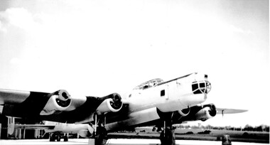 Photograph (Item) - (SP) Lincoln Mk 30 and 31 random photos, cockpit instrument views, internal bomb bay views, G-APRJ Icing Research, A73-64 crash site plaque, cutaway of Rolls Royce engine on display