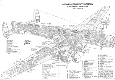 Drawing (Item) - (SP) Random drawings and cutaways of Lincoln aircraft