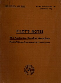 (SP) AAP RAAF Pub 185 Beaufort Service Manual or Beaufort Pilots Notes