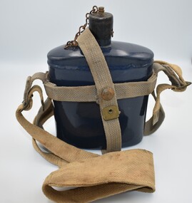 Container (item) - RAAF Blue Enamel Water Bottle with Webbing Carrier