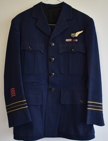 Uniform (item) - Royal Australian Air Force (RAAF) Officer's Service Dress Jacket With "AG" Brevet. J.W.D Robin Service No.401248