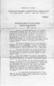 Document (Item) - (SP) Australian Advisory Committee on Aeronautics Aircraft Reading List