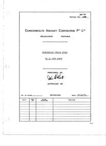 Document (item) - Preliminary Design Study RA14 Sabre - Report Number AA-61, COMMONWEALTH AIRCRAFT CORPORATION PTY LTD, Preliminary Design Study RA14 Sabre, 22nd October, 1952
