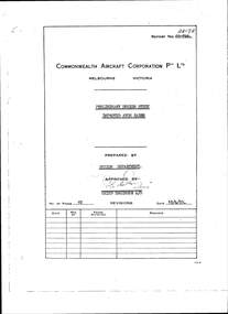 Document (item) - CAC Sabre - Preliminary Design Study Improved Avon Sabre - Report No. AA-70, COMMONWEALTH AIRCRAFT CORPORATION PTY LTD, Preliminary Design Study Improved Avon Sabre, 19 April, 1955
