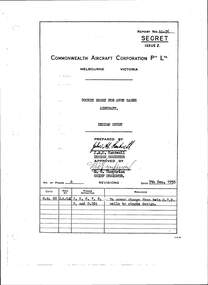 Document (item) - Rocket Boost for Avon Sabre - Design Study - Report No. AA-76 Issue 2, COMMONWEALTH AIRCRAFT CORPORATION PTY LTD, Rocket Boost for Avon Sabre Design Study, 7th December, 1955