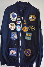 Clothing (item) - Flying Jacket Blue With Assorted Aviation Patches And Badges