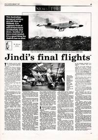 Newspaper (item) - GAF Collection - GAF Jindivik - Jindis final flights - Sunday Herald Sun Sep7 1997 - by Wayne Jones