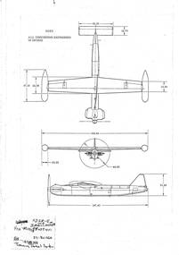 Document (item) - GAF Target Drone - Propeller Variant - General Arrangement Plans - dimensions and components (3 scales - numerous copies of each), GAF Target Drone - General Arrangement Photo Copy Of Plans