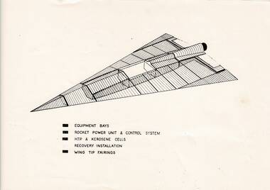 Document (item) - GAF Target Drones - Proposal Drawings - General Arrangement Plans - dimensions and components (2 scales - numerous copies of each), GAF Target Drones - Proposal Drawings Supersonic / Stretched Wing - General Arrangement Photo Copy Of Plans