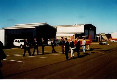 Photograph (item) - GAF Collection - Last flight of RAN Jindivik-  N11-742 'Vic Harvey' Jervis Bay - 26Jun1998 - Bill Henderson Photo - BAE Systems, GAF Collection - Last flight of RAN Jindivik-  9 Photos in Colour