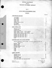 Manual (item) - (SP) Viscount 700 Dunlop Equipment Parts and Spares List