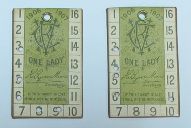 Ticket: Victoria Racing Club Member's Tickets in leather ticket holder, 1906-1907