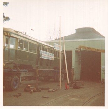 Ballarat 36 loaded to go to Preston Workshops and running in Melbourne.