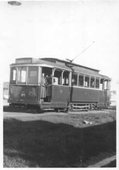 Black & White - Ballarat Tram 21 at Sebastopol terminus