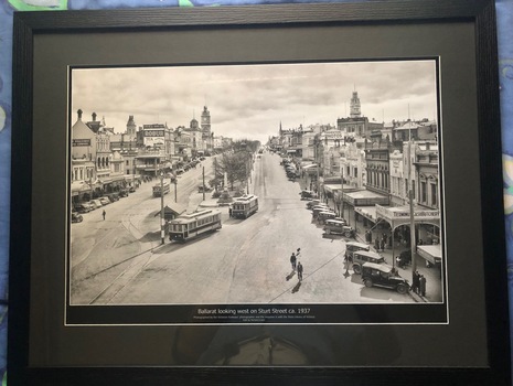 Framed print of the lower end of Sturt St c1937