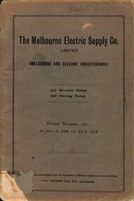 Book - The Melbourne Electric Supply Co. Service and Wiring Rules