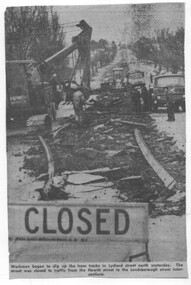 Newspaper cutting - Cutting - track removal Ballarat 1972, Lydiard St North