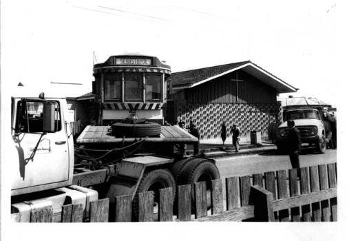 The Courier photograph of No. 42 being delivered to the Zion Congregational Church, Sebastopol - 5/10/1971