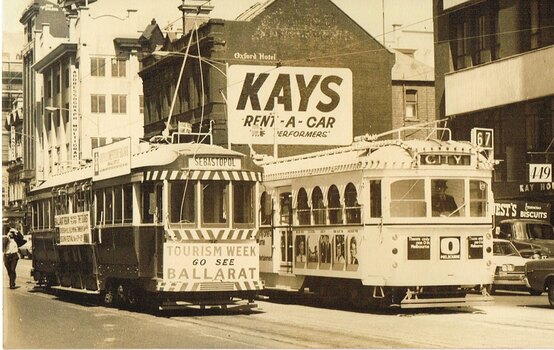 Ballarat 36 and Melbourne W7 1024 Swanston St 9/1971