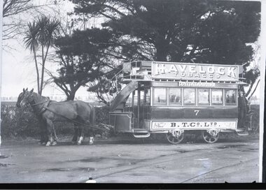 Black and White - Ballarat Horse Tram No. 7 1890c