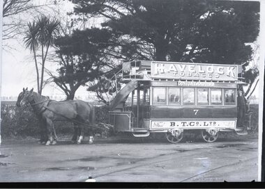 Black and White - Ballarat Horse Tram No. 7 c1890
