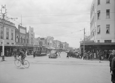 Digital image of Geelong tram No. 2 at T&G Corner Geelong c1938