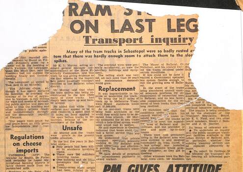 Part of second page of Courier - Our trams under review - 3 April 1968