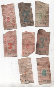 Tickets - recovered used SEC Tram tickets