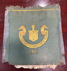 Tramcar component - Panel ex Geelong tramcar No.  2 with SECV logo