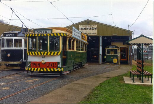 Trams 671 and 33 at the depot -  - possibly 2007