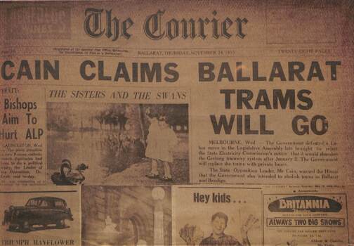 "Cain claims Ballarat Trams will go"