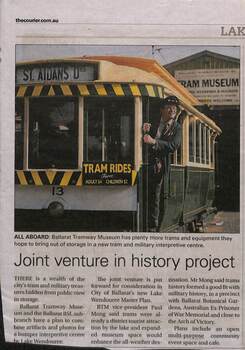 Newspaper cutting - "Joint Venture in history project"