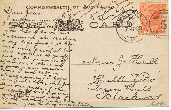 Postcard - Drummond St Ballarat - rear of copy 1