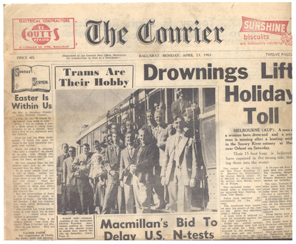 Newspaper cutting - "Trams are their hobby"