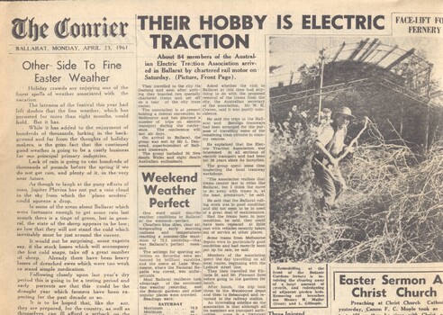 Newspaper "Their hobby is electric traction"