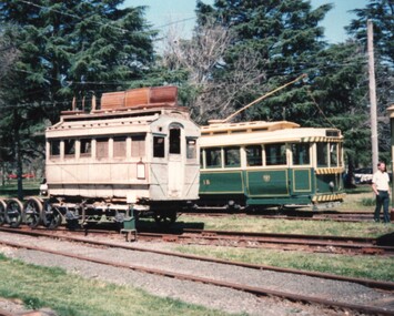Photograph - Ballarat - BTPS Depot - Horse tram and tram 18