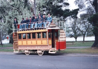 Photograph - Ballarat - Horse tram prelaunch test in Wendouree Parade