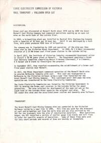 Cover sheet - 'State Electricty Commission of Victoria Rail Transport: Yallourn Open Cut"