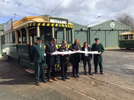 Cutting the ribbon  - Opening of the new track