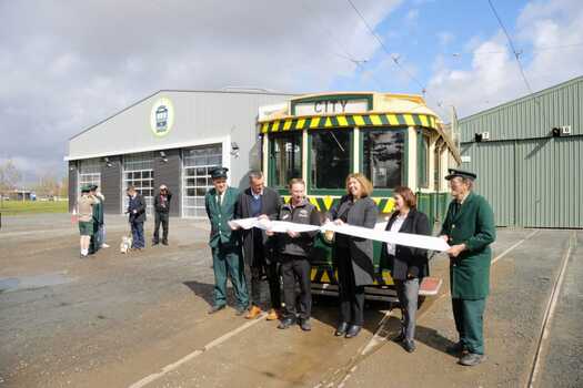 Cutting the ribbon 