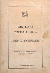 Pamphlet - "Air Raid Precautions - Advice to Householders" - cover