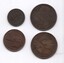 Set of four Pennies and half pennies