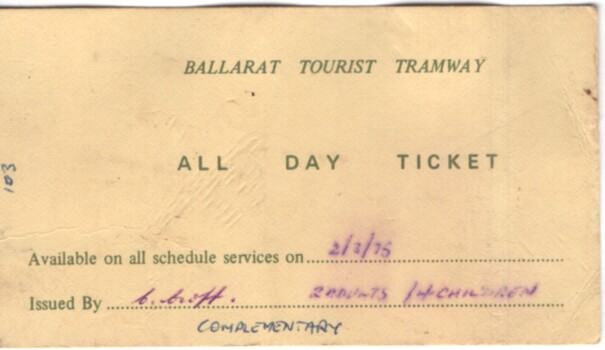 All day ticket complementary - 1975