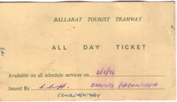 All day ticket complementary - 1975