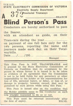 Blind Person's Pass No. 372
