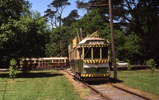 Tram 661 in Wendouree Parade and 40 on access track.